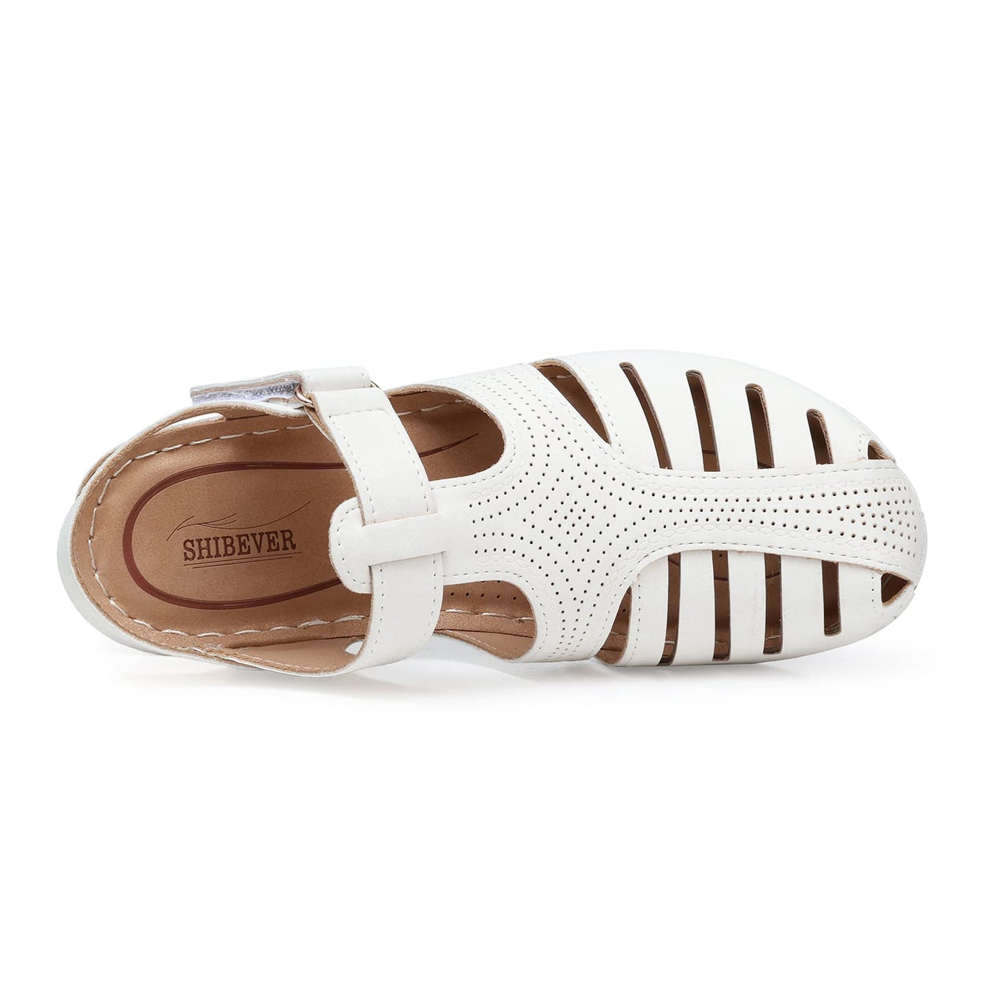 SHIBEVER Women's Wedge Sandals Summer: Closed Toe Sandals for Women Platform Dressy Wedge Size 5-11