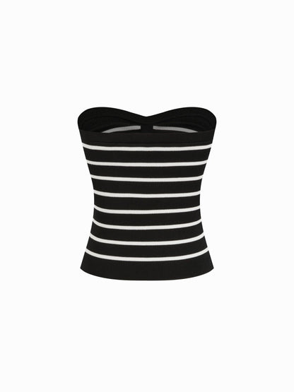 CIDER Faux Pearl Tube Tops for Women Crop Knit Split Hem Ruched Going Out Tops Cute Summer Outfits Y2K