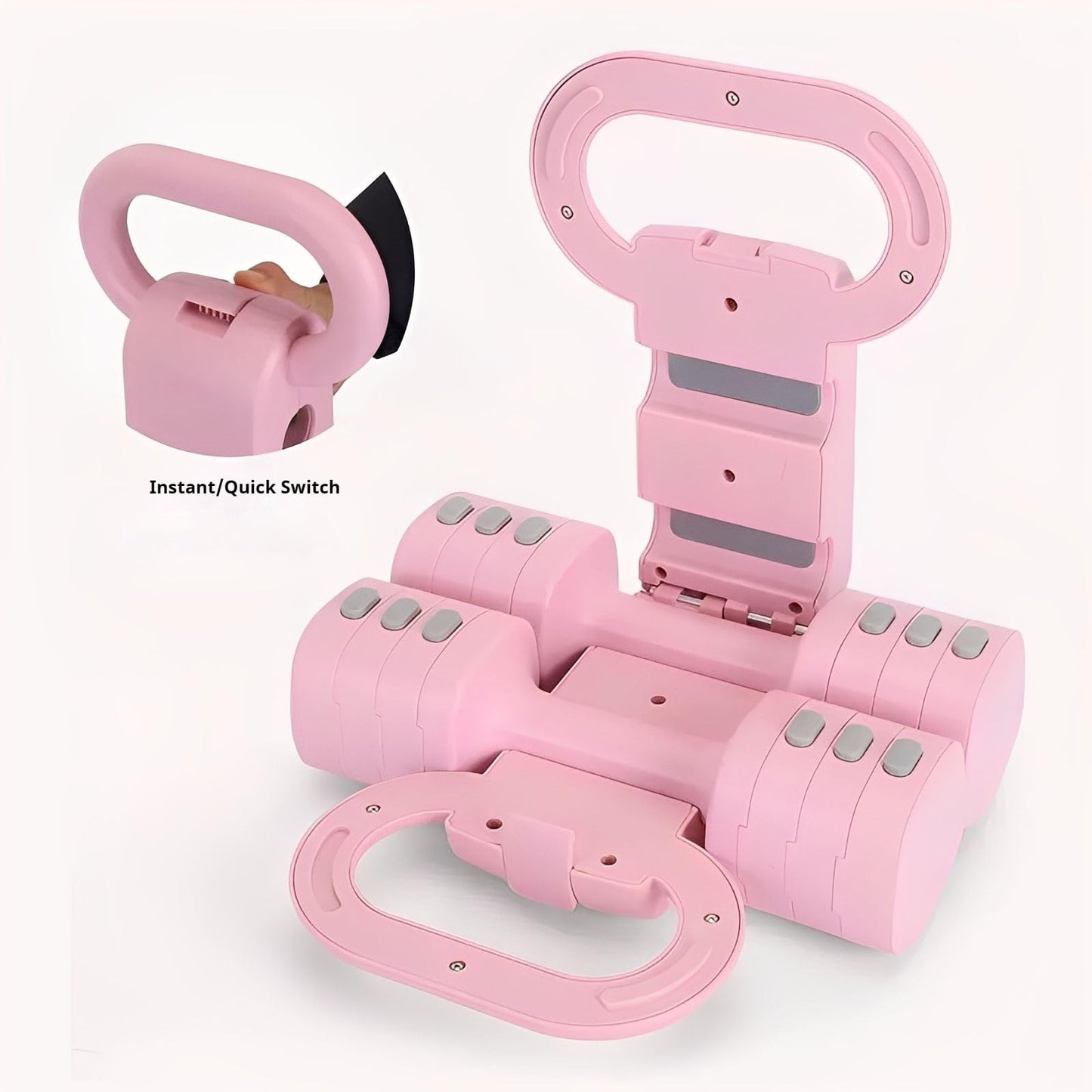 Adjustable Dumbbell Set of 2, 4 in 1 Free Weights for Women with Fast Adjustment, Home Gym & Outdoor Exercise Training, Includes 2.2lb 3.3lb 4.4lb 5.5lb Hand Weights, Compatible with Kettlebells