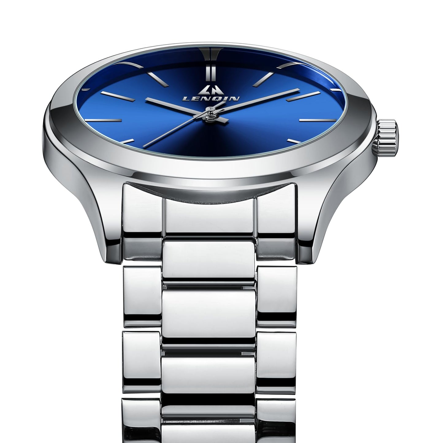 LN LENQIN Mens Watches Waterproof Stainless Steel Watch for Men Analog Quartz Fashion Business Designer Wristwatch