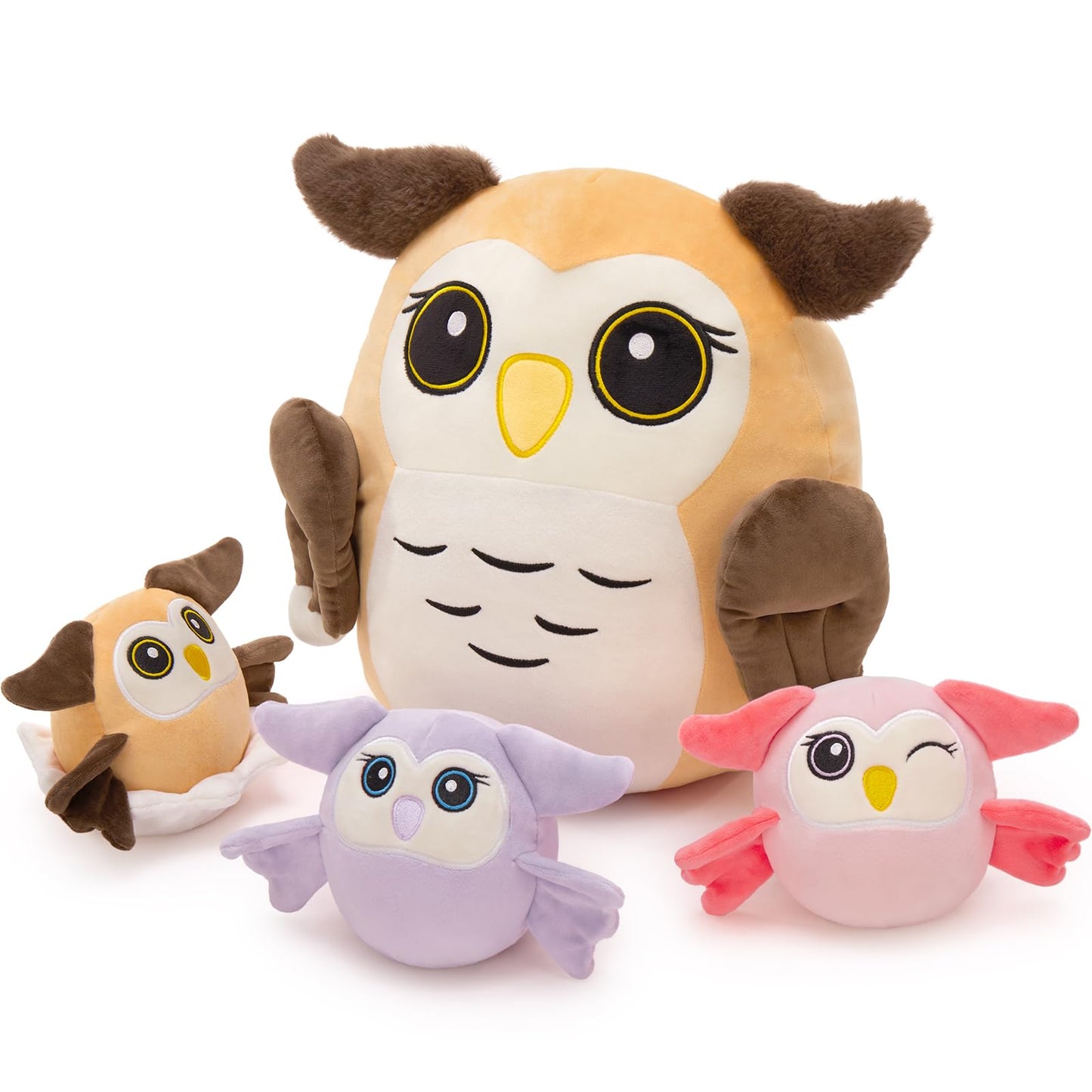 MaoGoLan 8Pcs Chicken Stuffed Animals, Stuffed Hen Plush Toys with Babies Chickens and Eggs, Nest House Plush Set, Cute and Soft Farm Stuffed Animals Gift for Kids