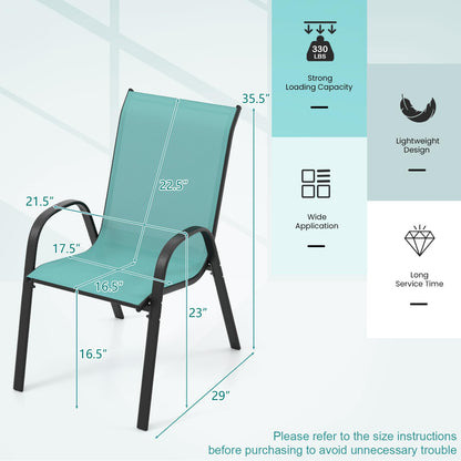 Tangkula Patio Dining Chairs Set of 4, Outdoor Stackable All Weather Heavy Duty Dining Chairs Set with Armrests, Support 330 LBS, for Poolside, Backyard, Garden, Deck, Front Porch (Brown)