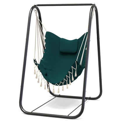 G TALECO GEAR Hammock Chair with Stand,Heavy-Duty and Rustproof Hanging Chair with Stand,Hammock Swing Chair Stand,for Indoor Outdoor Patio Yard Garden Porch (Grey)