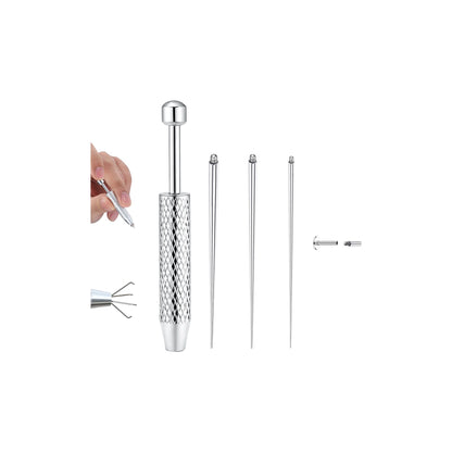 GEMQUEEN Piercing Taper Ball Grabber Tool for Changing Jewelry - 14G 16G 18G 20G Stainless Steel Flat Back Earrings Applicator Tool Threadless Insertion Pin Thread Body Piercing Kit for Ear Nose Lip