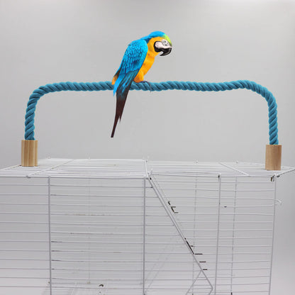 2 Pack Bird Hemp Rope Perch Swing, Bird Cage Stand Pole Accessories, Paw Grinding Standing Climbing Perch for Parrot, Parakeet, Budgies, Lovebirds(23.62"/60 cm)
