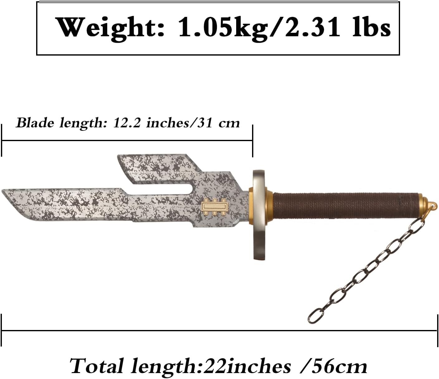 17.7" Fushiguro Toji Sword Cosplay Weapons Sword Real Metal with Display Stand