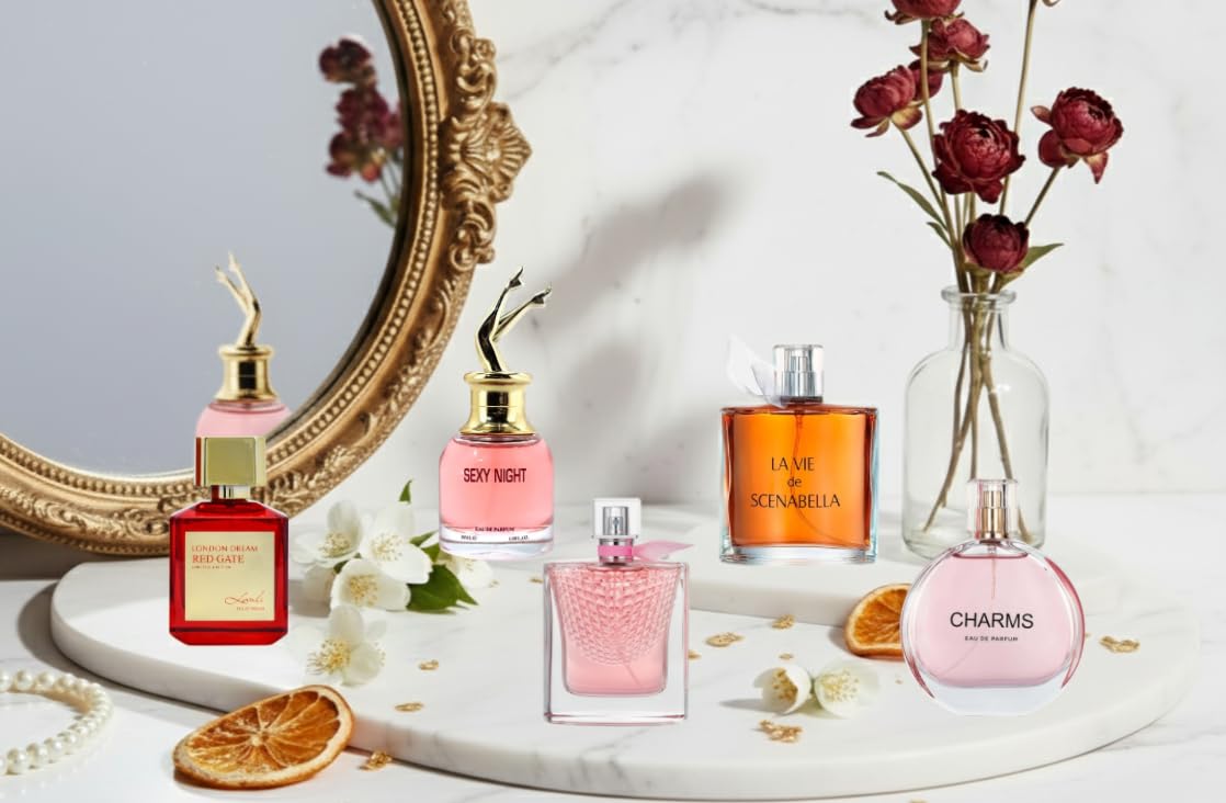 Signature Scent Mini Perfume Gift Set for Women, 5-Piece Fragrance Sampler Collection, Travel Size Floral and Fruity Notes (Each 30ml Set including London Dream, Charms, Sexy Nights...)