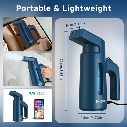 Steamer for Clothes 700W, Double Row Steam Clothes Steamer, 180ML Large Capacity Water Tank, 40S Fast Heat-up Garment steamer for Home and Office(GY168)
