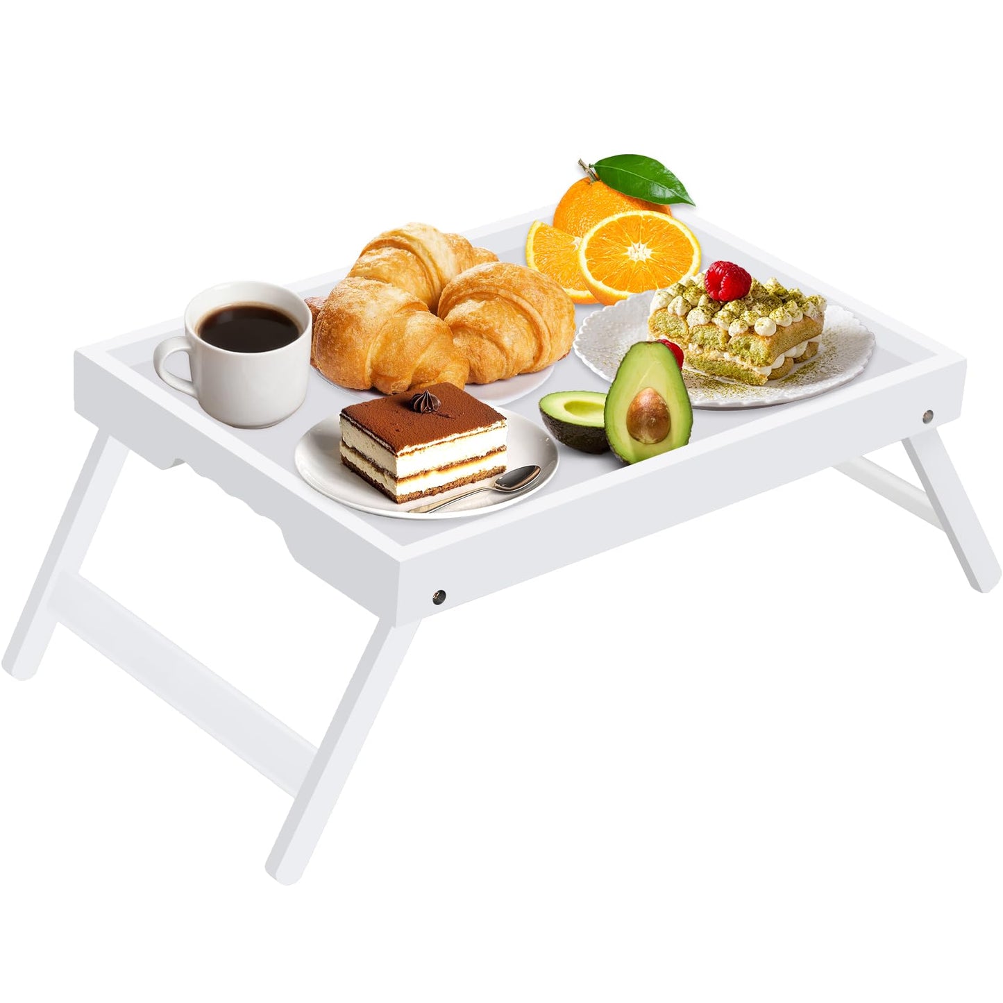Artmeer Bed Tray Table with Folding Legs,Bamboo Breakfast in Bed for TV Table, Laptop Computer Tray,Eating,Snack Tray(Bamboo)