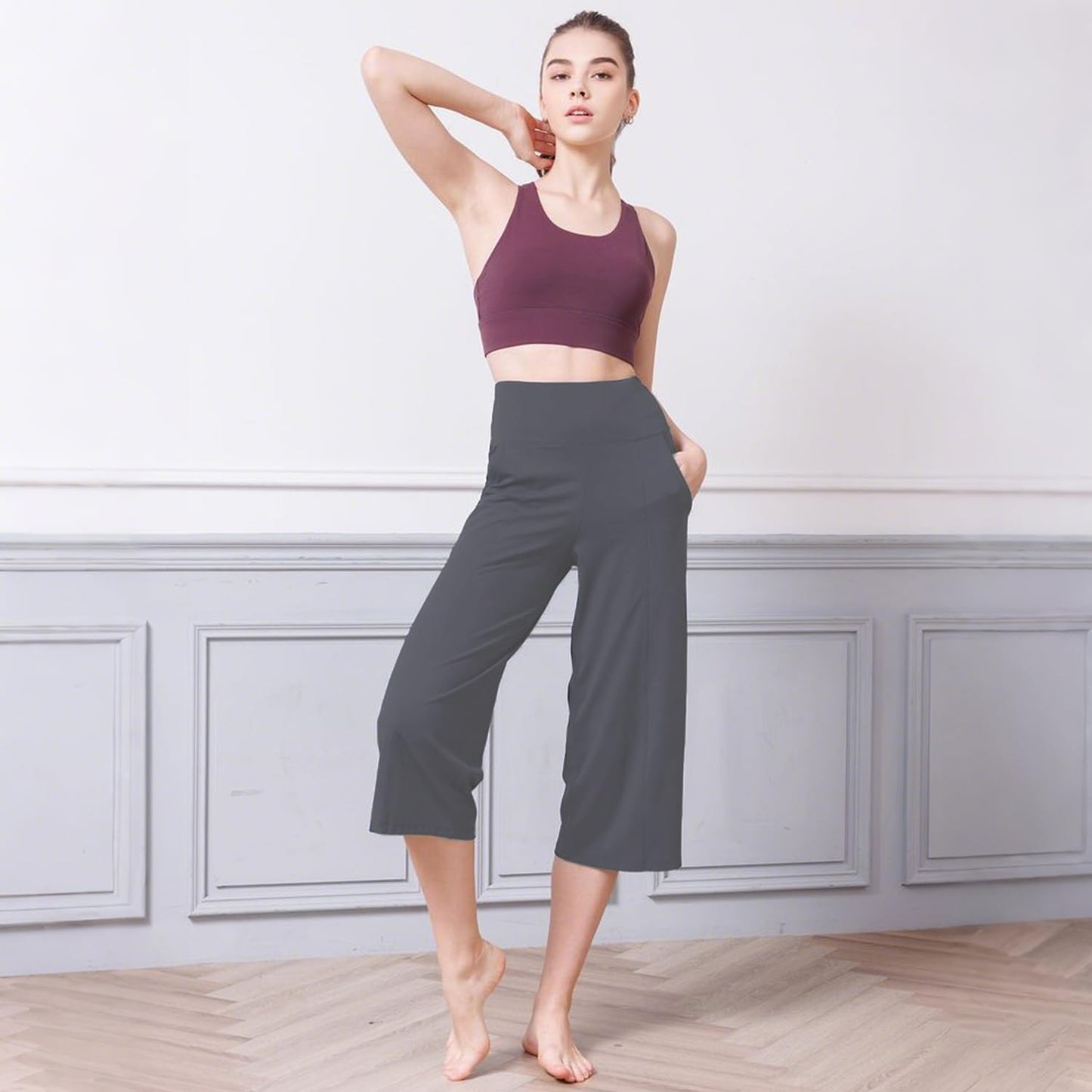 NEW YOUNG 3 Pack Women's Wide Leg Pants with Pockets High Waist Loose Sweatpants Casual Lounge Yoga Workout Palazzo