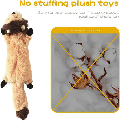 Dog Squeak Toys, No Stuffing Plush Dogs Chew Toy Bundle for Small Medium Large Breed Chewer Tough Durable Squeaky Pet Fetch Puppy Teething Chewing Interactive to Keep Them Busy Best Birthday Gift