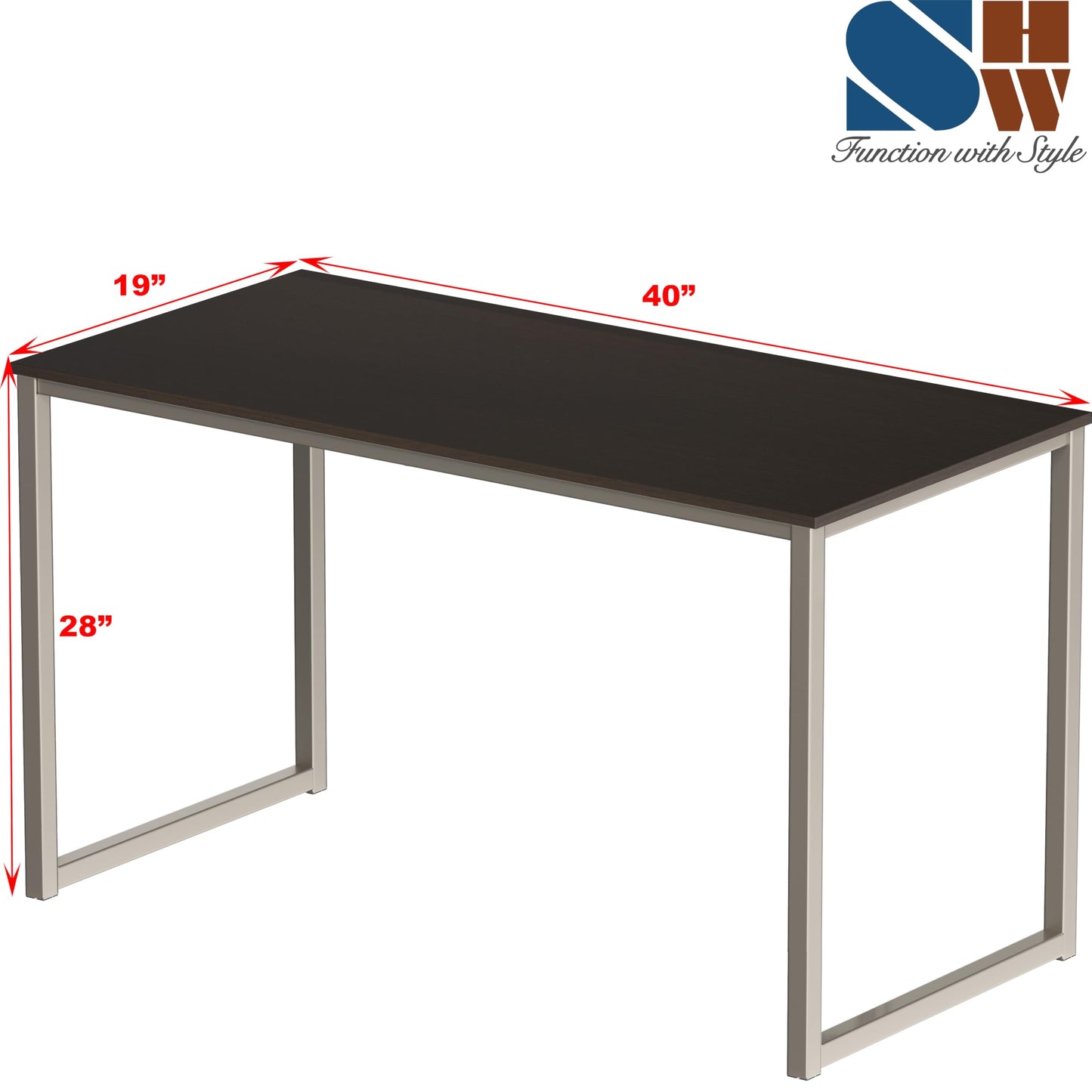 SHW Mission 32-Inch Home Office Computer Desk, Black
