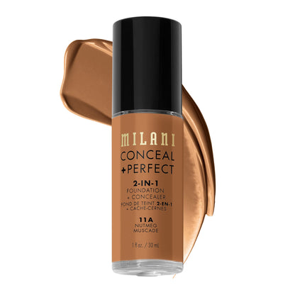 Milani Conceal + Perfect 2-in-1 Foundation + Concealer for a Flawless Complexion, Under Eye Corrector, Cover Redness and Imperfections, Waterproof and Sweatproof - 05A-Natural Beige
