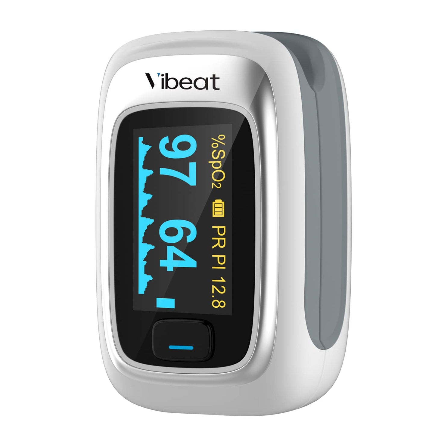 Vibeat Fingertip Pulse Oximeter, Blood Oxygen Saturation Monitor, Finger O2 Sensor with Pulse Rate, Batteries and Lanyard Included, Black