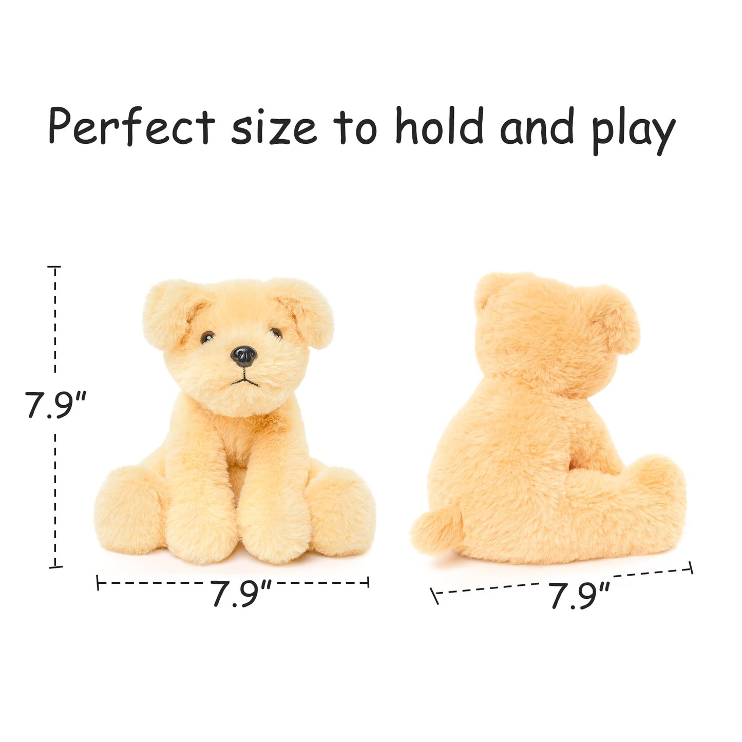 WEIGEDU Labs Labrador Golden Retriever Stuffed Animal, 7.9", Golden Yellow | Dog Puppy Plush Toy, For Kids Boys Girls Bedtime Birthday Gifts