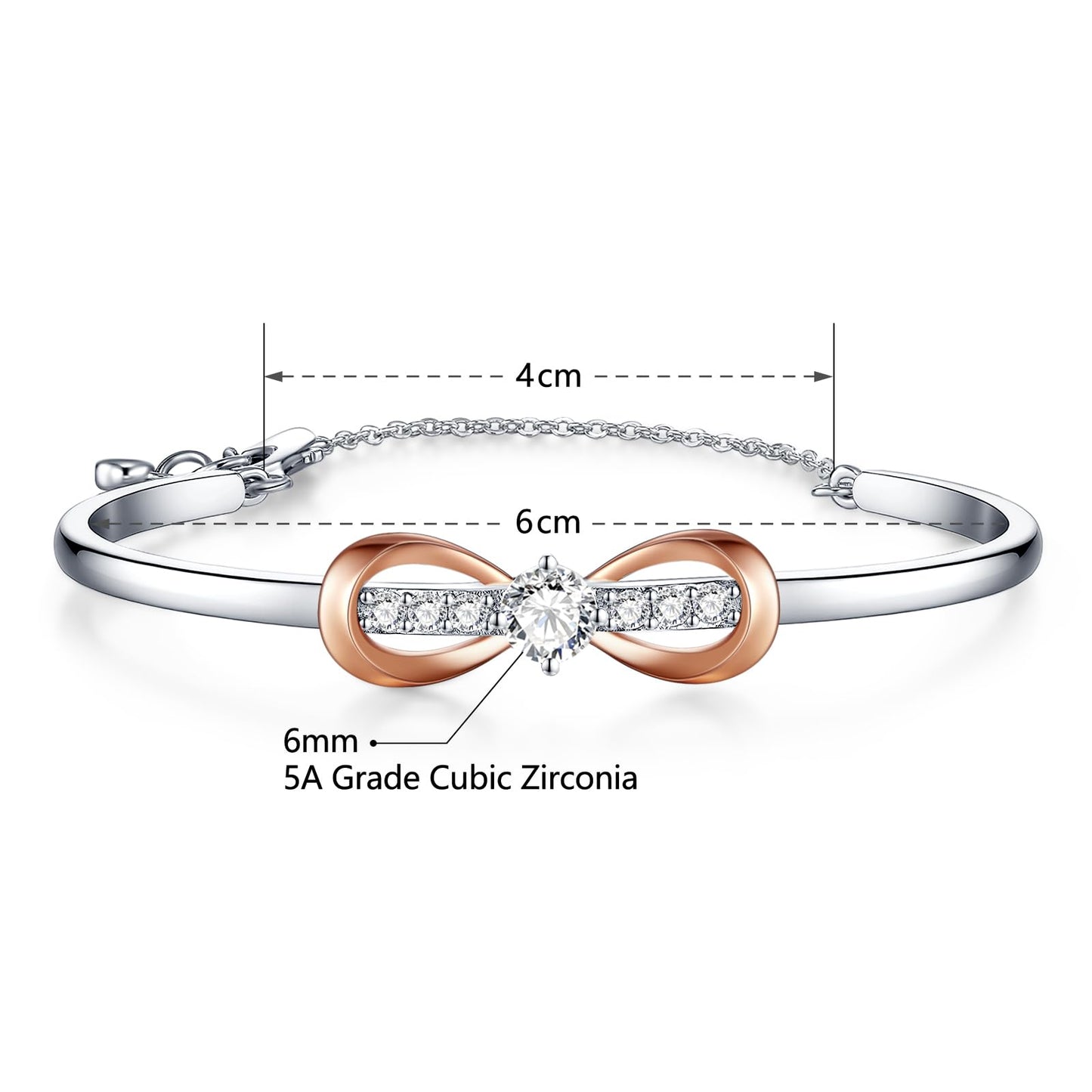 Infinity Bracelets for Women Two-tone 18K Gold Plated Adjustable Minimalist Bangle Jewelry Gifts for Mom Perfect for Anniversary Mother's Day Christmas Valentine's Day