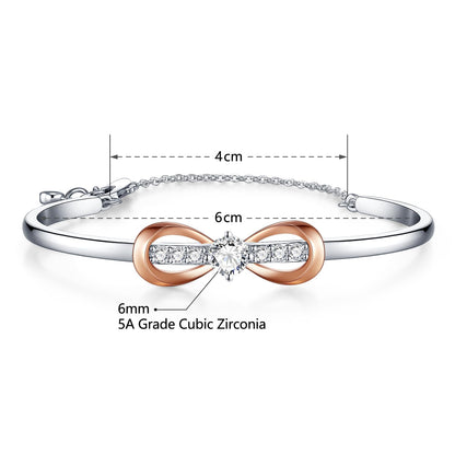 Infinity Bracelets for Women Two-tone 18K Gold Plated Adjustable Minimalist Bangle Jewelry Gifts for Mom Perfect for Anniversary Mother's Day Christmas Valentine's Day