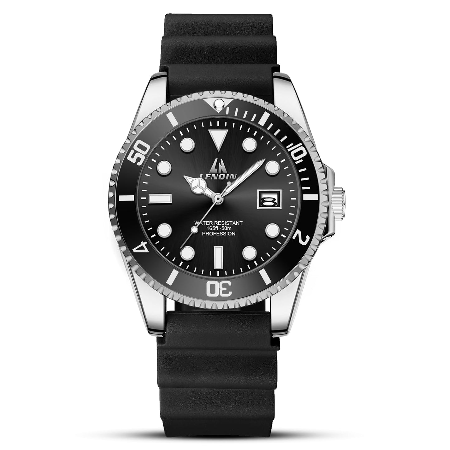LN LENQIN Mens Watches Stainless Steel Waterproof Analog Quartz Watch for Men with Date Luminous Fashion Wristwatch