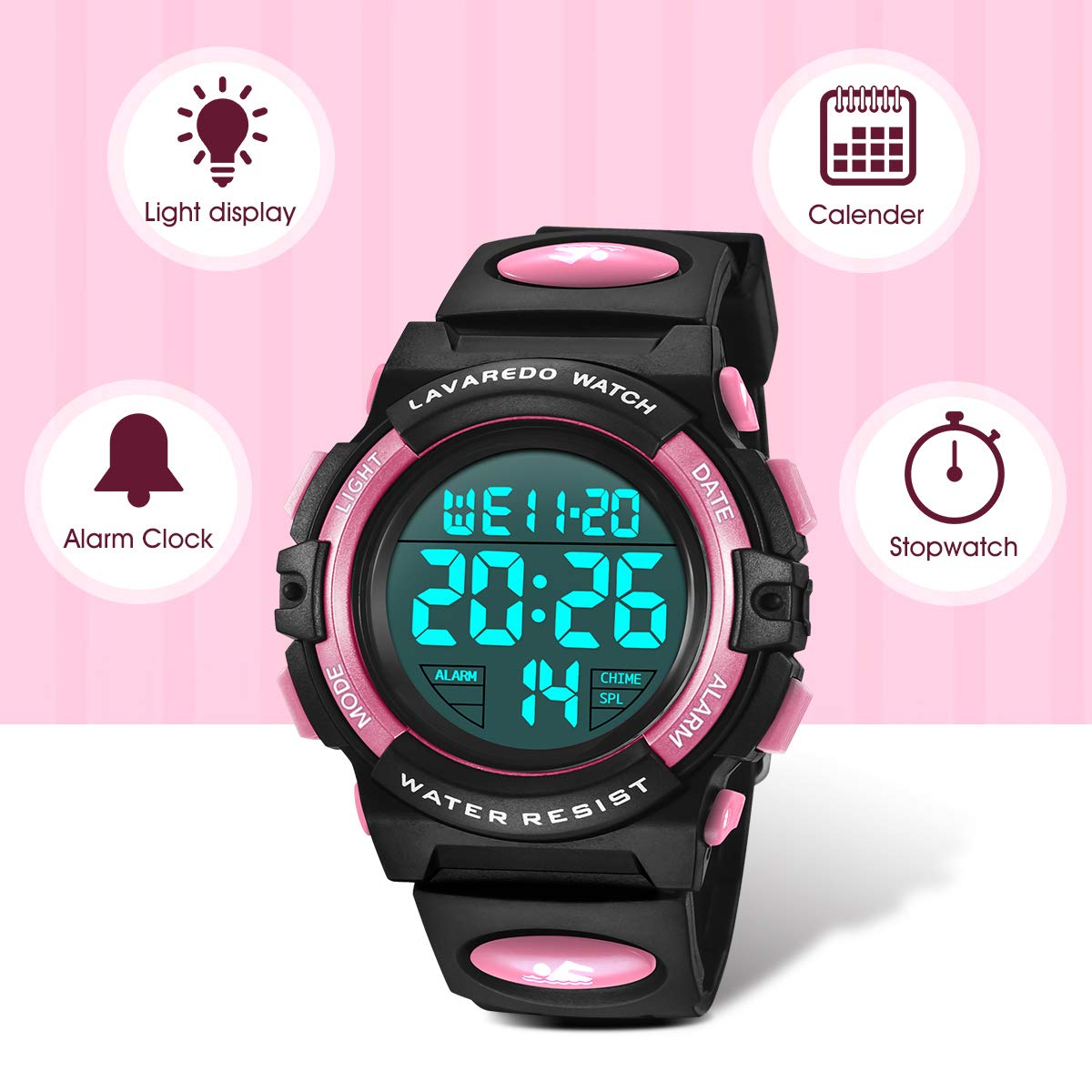 Kids Watch,Boys Watch for 3-15 Year Old Boys,Digital Sport Outdoor Multifunctional Chronograph LED 50 M Waterproof Alarm Calendar Analog Watch for Children with Silicone Band,Kids Gift