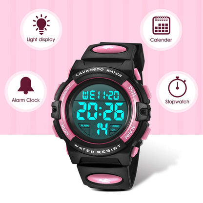 Kids Watch,Boys Watch for 3-15 Year Old Boys,Digital Sport Outdoor Multifunctional Chronograph LED 50 M Waterproof Alarm Calendar Analog Watch for Children with Silicone Band,Kids Gift