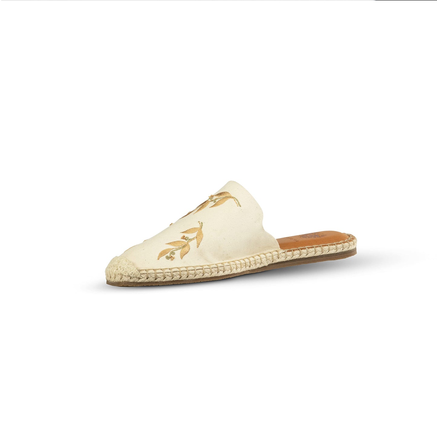 JATAREA Women's Flat Mules | Round Toe Genuine Printed Leather Slip-Ons for Any Summer Outing Shoes