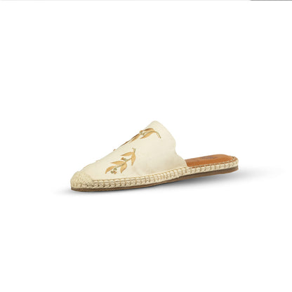 JATAREA Women's Flat Mules | Round Toe Genuine Printed Leather Slip-Ons for Any Summer Outing Shoes
