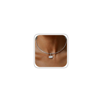 TLY Collar Choker Necklace for Women Trendy Non Tarnish 18K Gold Plated Dainty Wire Choker Cubic Zirconia Pendant Necklace Waterproof Cute Fashion Simple Necklace Stack Womens Jewelry Gift