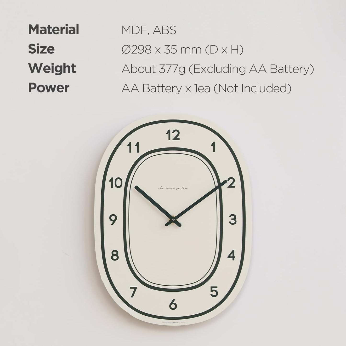 mooas Wooden Frame Flatwood Wall Clock,12" Non-Ticking Sweep Movement Decorative Battery Operated Wall Clock for Home Living Room Kitchen Bedroom Office School (Dark Brown)