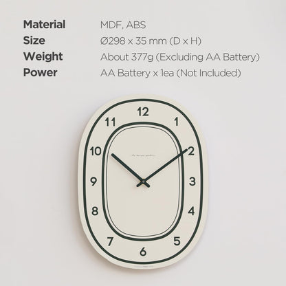 mooas Wooden Frame Flatwood Wall Clock,12" Non-Ticking Sweep Movement Decorative Battery Operated Wall Clock for Home Living Room Kitchen Bedroom Office School (Dark Brown)
