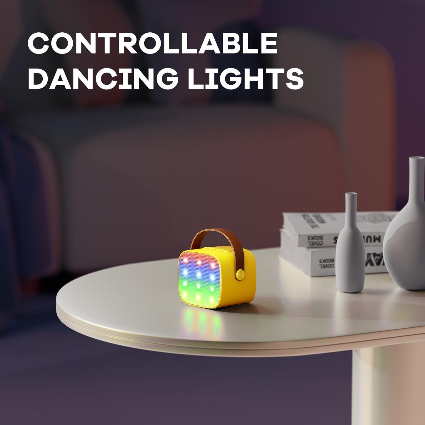 YLL Mini Karaoke Machine for Kids Adults, Portable Bluetooth Speaker with 2 Wireless Microphones, Trendy Birthday Gifts Toys for Girls Ages 3, 4, 5, 6, 7, 8, 9, 10+ Years Old Home Family Party (P-ink)