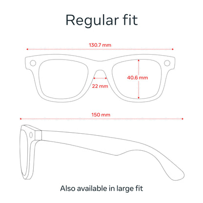 Meta Ray-Ban (Gen 1), Wayfarer Large, Matte Black | Smart AI Glasses for Men, Women — 12 MP Ultra-Wide Camera, Audio, Video Recording, Bluetooth — Polarized Gradient Graphite Lenses — Sunglasses