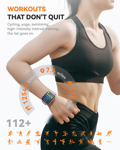 Smart Watches for Women Men, Fitness Tracker Watch with 110 Sports Modes, Step Counter/Sleep Monitor/Pedometer, IP68 Waterproof, Bluetooth Call & Music Control Smartwatch for iPhone/Android,Starlight