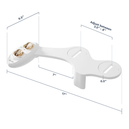 LUXE Bidet NEO 120 - Single Nozzle, Self-Cleaning, Non-Electric Bidet Attachment for Toilet Seat, Adjustable Water Pressure, Rear Wash (White)