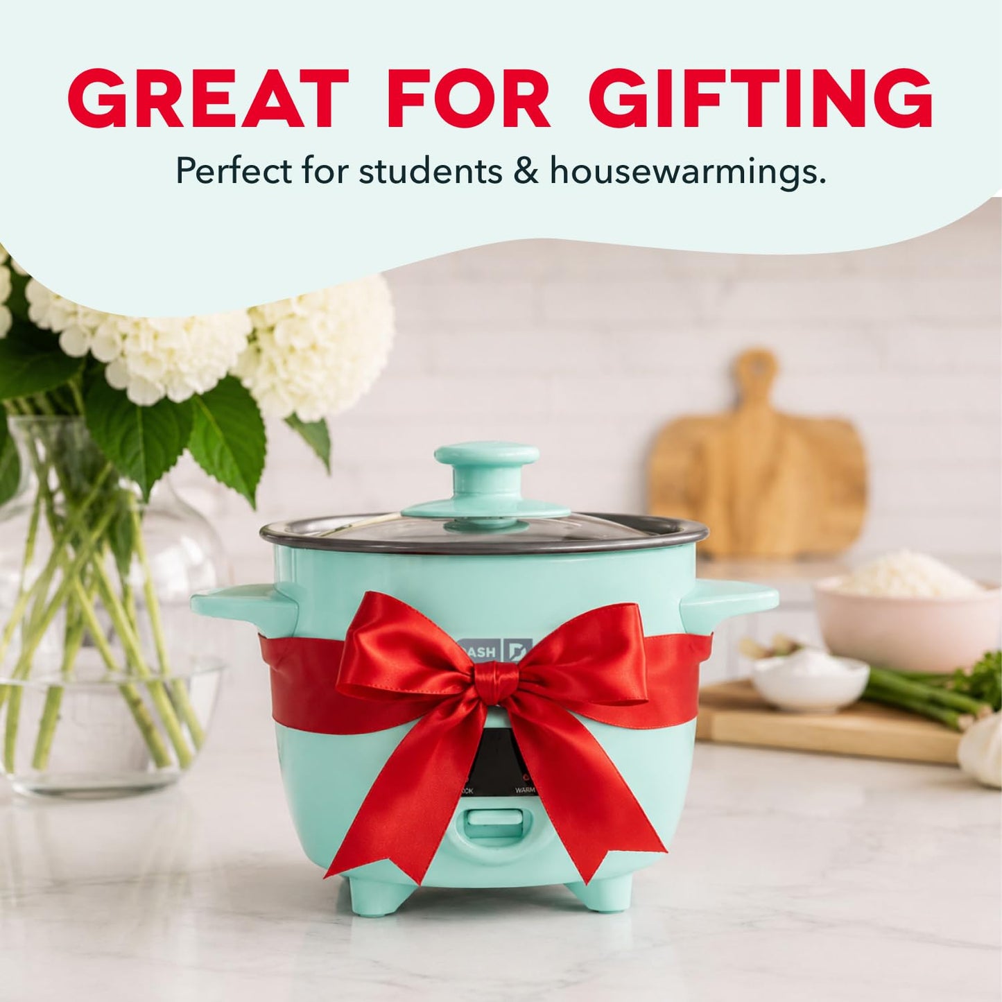 Dash Mini Rice Cooker | Small Rice Maker, 2 Cups Cooked / 1 Cup Uncooked, Ceramic Nonstick Removable Pot, Keep Warm Function, Compact and Portable for Dorm, Travel, Single Serve, Aqua