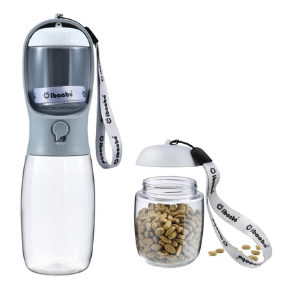 Cibaabo Dog Water Bottle with Food Container, Travel Puppy Water Bowl, Portable Pet Dispenser, Dog Gift Stuff Accessories Items, Puppy Essentials Necessities for Yorkie Cat Walking and Hiking
