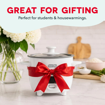 Dash Mini Rice Cooker | Small Rice Maker, 2 Cups Cooked / 1 Cup Uncooked, Ceramic Nonstick Removable Pot, Keep Warm Function, Compact and Portable for Dorm, Travel, Single Serve, Aqua