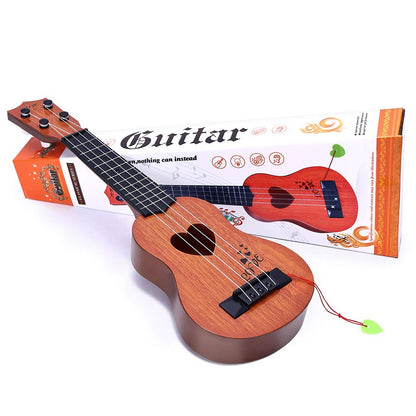 YEZI Classical Ukulele for Kids, Mini Toddler Guitar Toy with Pick, Educational Musical Instrument for Preschool Boys Girls, Early Learning Music Toy for Ages 3 4 5 6+ Years Old, Brown