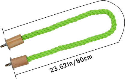 2 Pack Bird Hemp Rope Perch Swing, Bird Cage Stand Pole Accessories, Paw Grinding Standing Climbing Perch for Parrot, Parakeet, Budgies, Lovebirds(23.62"/60 cm)