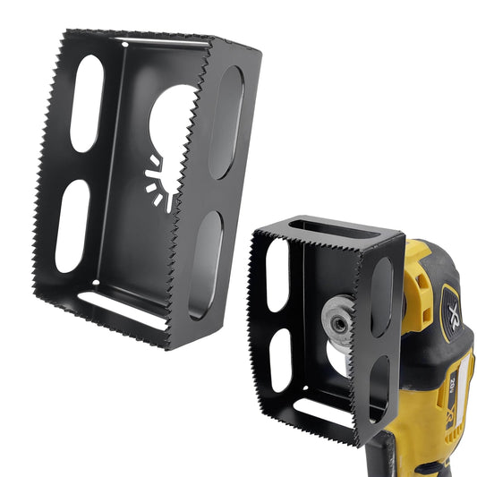 Square Slot Cutter Compatible for Dewalt 20V & Milwukee M18 Oscillating Multi-Tool to Cut-in Single Gang Wall Gang Electrical Boxes,Outlet Cutter for Drywall,Efficient Cutting Tool,1 Pcs square-shaped