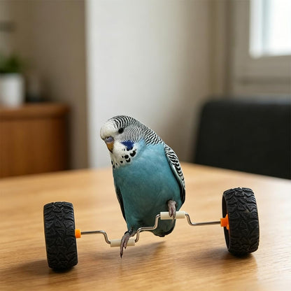 Bird Intelligence Training Toys, Balance Bike Accessories for Parrots, Parrot Puzzle Bicycle Table Top Prop, Educational Interactive Bird Exercising Foot Talon Toy, 2 Pieces, Orange