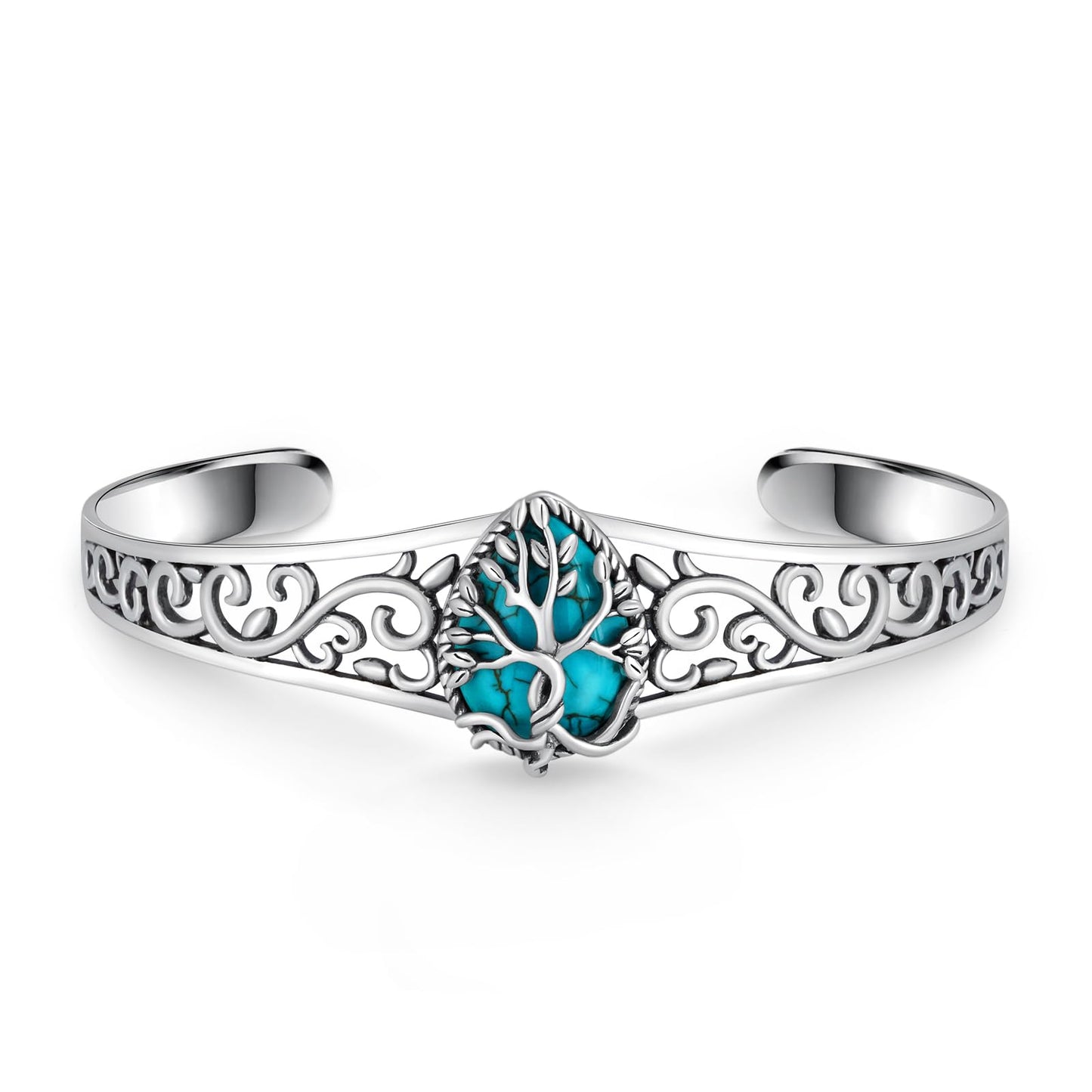 Genuine Turquoise Bracelet for Women 925 Sterling Silver Real Turquoise Cuff Bracelet Vintage Western Jewelry for Women