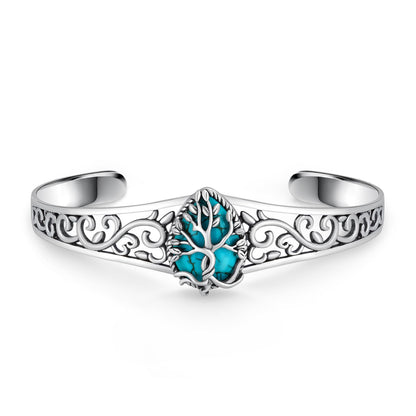 Genuine Turquoise Bracelet for Women 925 Sterling Silver Real Turquoise Cuff Bracelet Vintage Western Jewelry for Women
