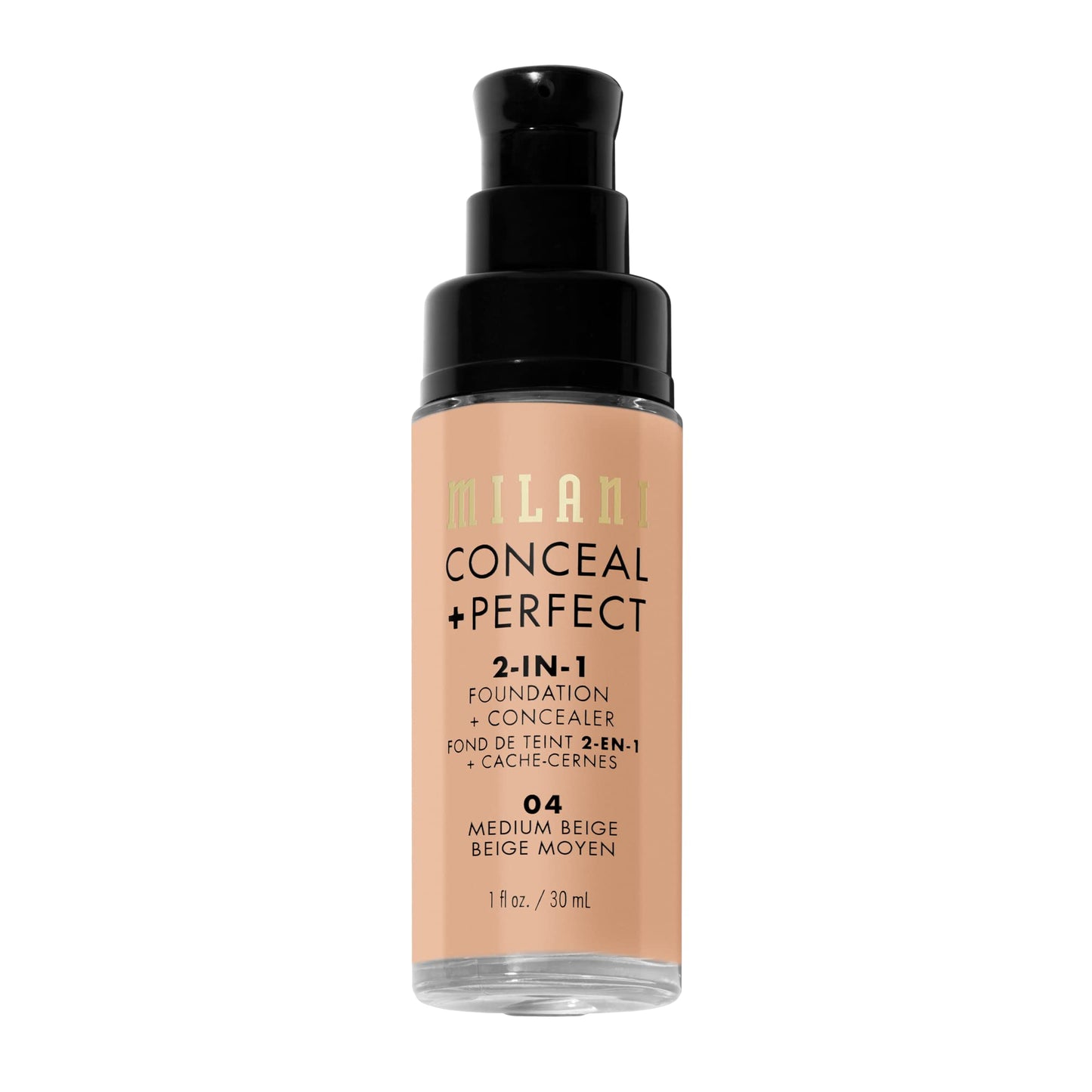 Milani Conceal + Perfect 2-in-1 Foundation + Concealer for a Flawless Complexion, Under Eye Corrector, Cover Redness and Imperfections, Waterproof and Sweatproof - 05A-Natural Beige