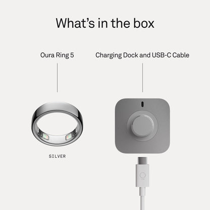 Oura Ring 5 - Stealth - Size 9 - World's Smallest Smart Ring - Sleep, Activity, Women's Health, AI Advisor, 1 Week of Battery Life, Oura App, Android & iOS Compatible