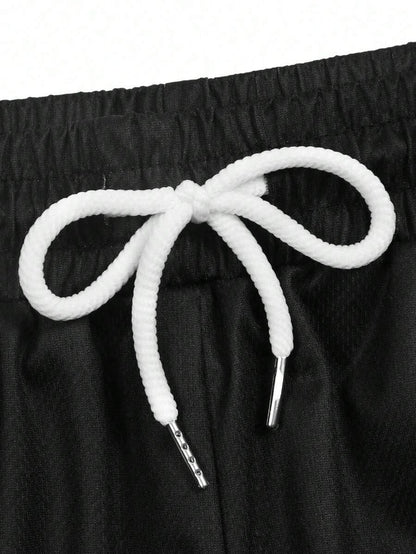 QJQ Men's 2 in 1 Goth Graphic Drawstring Elastic Waist Shorts Summer Casual Workout Athletic Gym Track Shorts