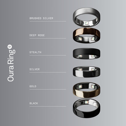 Oura Ring 5 - Stealth - Size 9 - World's Smallest Smart Ring - Sleep, Activity, Women's Health, AI Advisor, 1 Week of Battery Life, Oura App, Android & iOS Compatible