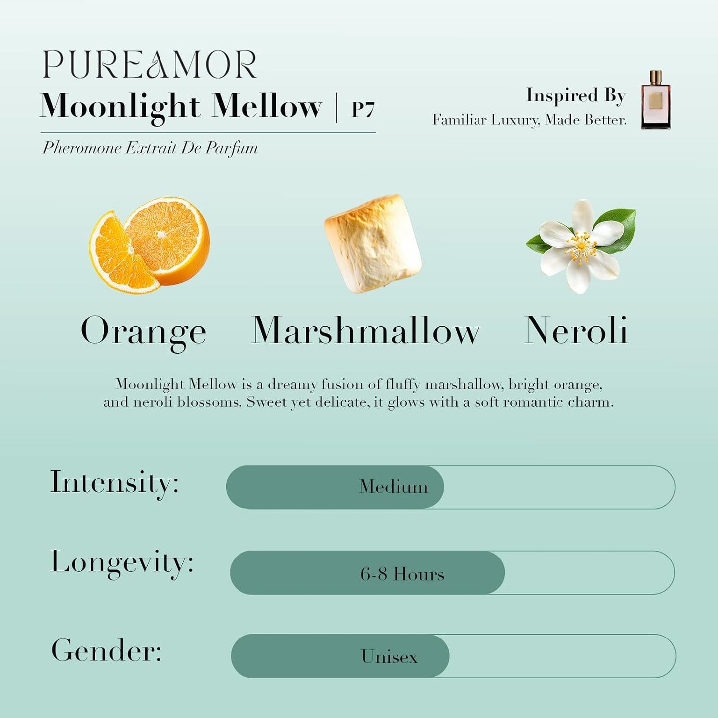 Pheromone Perfume for Women, Amber Noir Extrait de Parfum - Long Lasting Vanilla Amber Scent, 30% High Concentration, Full Size Fragrance Spray, 1.0 oz / 30 ml