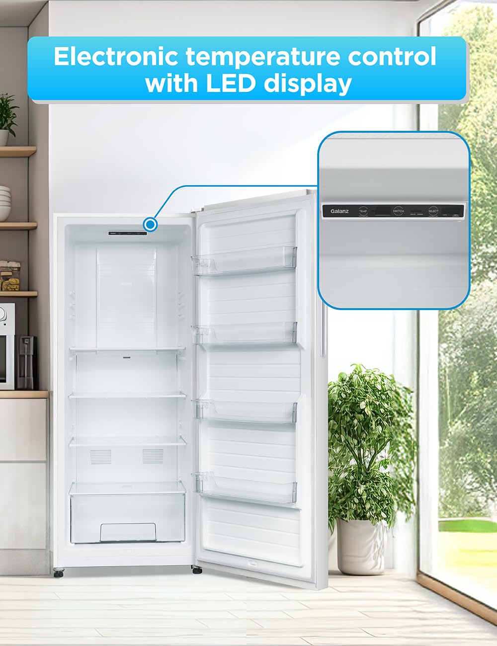 Commercial Cool 20 Cu. Ft. Top Mount Refrigerator with Freezer, 2-Door Refrigerator with Top Freezer and Adjustable Temperature Control, Ice Maker Ready, Energy Star Certified, Stainless Look