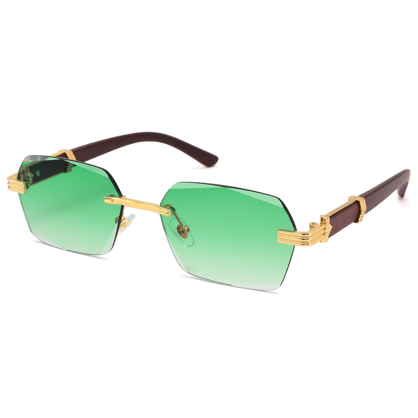 Pro Acme Rimless Rectangle Sunglasses for Men Women Hexagon Shade Eyewear Frameless y2k Glasses