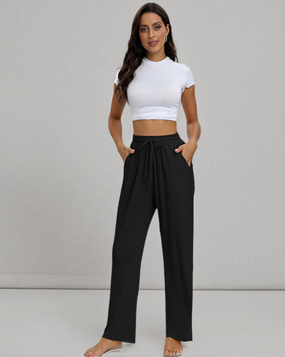 Neer 3 Pack Women's Baggy Sweatpants with Pockets, Wide Leg Yoga Pants Cozy Thick Lounge Pants Drawstring Casual Loose Jogger